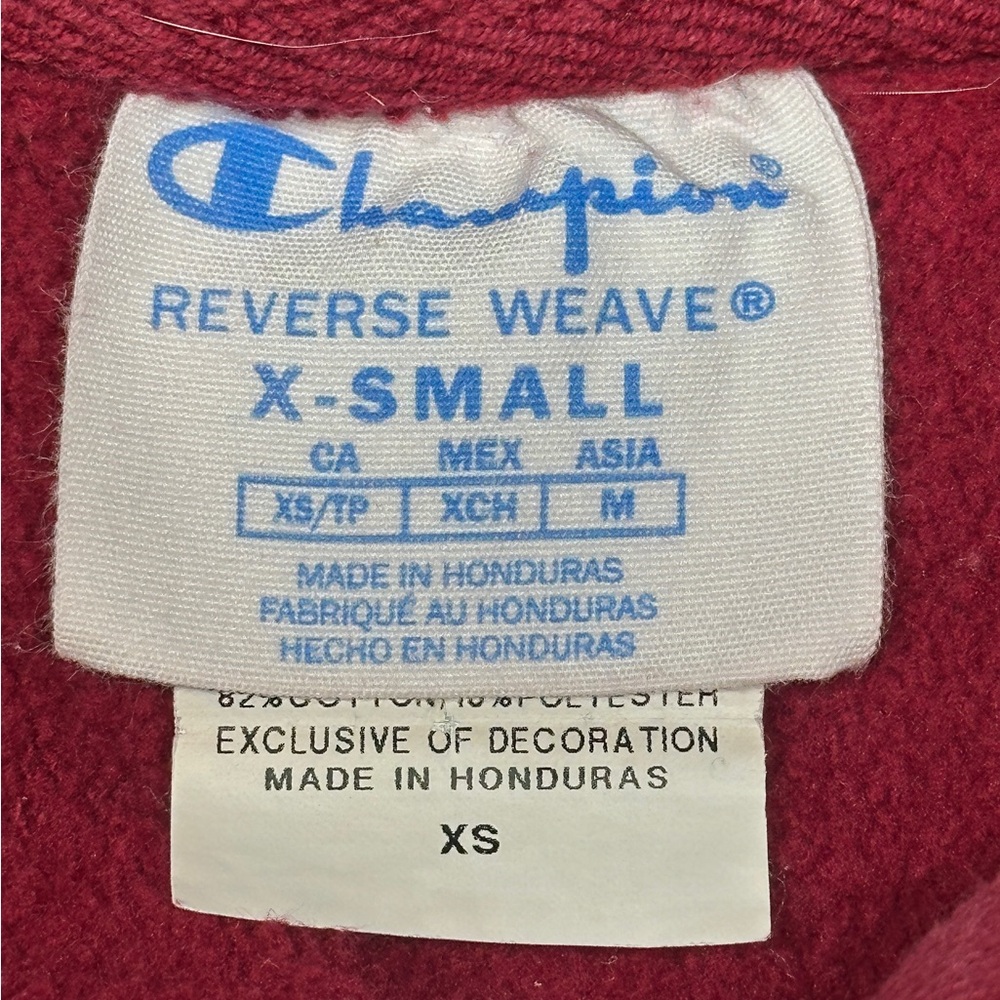 Champion Hoodie - Reverse Weave - Burgundy Pullover - Tonal Logo - XS - GUC - Picture 2 of 11